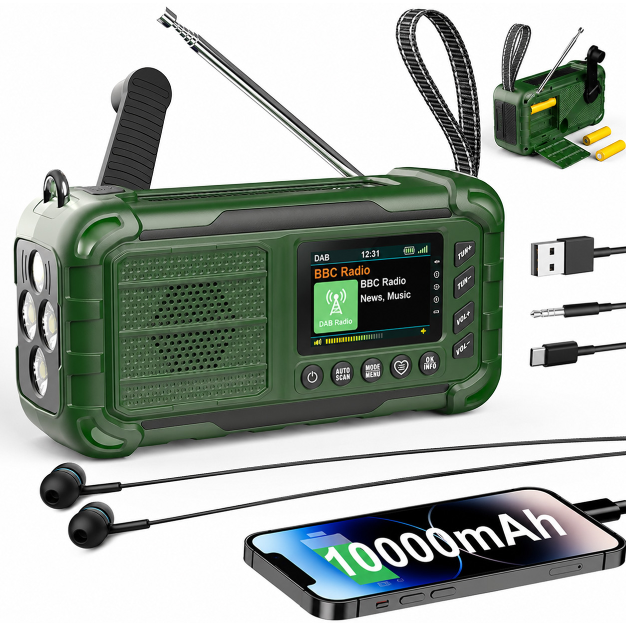 Hand Crank Solar AM FM DAB Wea - đánh giá và giá Solar Emergency Charger